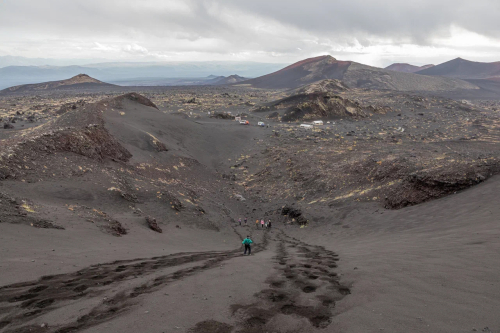 Подъём на склон Плоского Толбачика